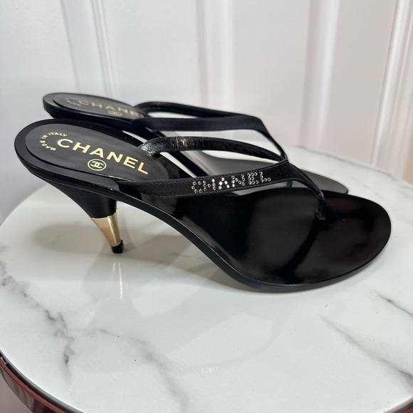 Chanel rhinestone y2k vintage sandals 39.5 new box - Picture 6 of 11
